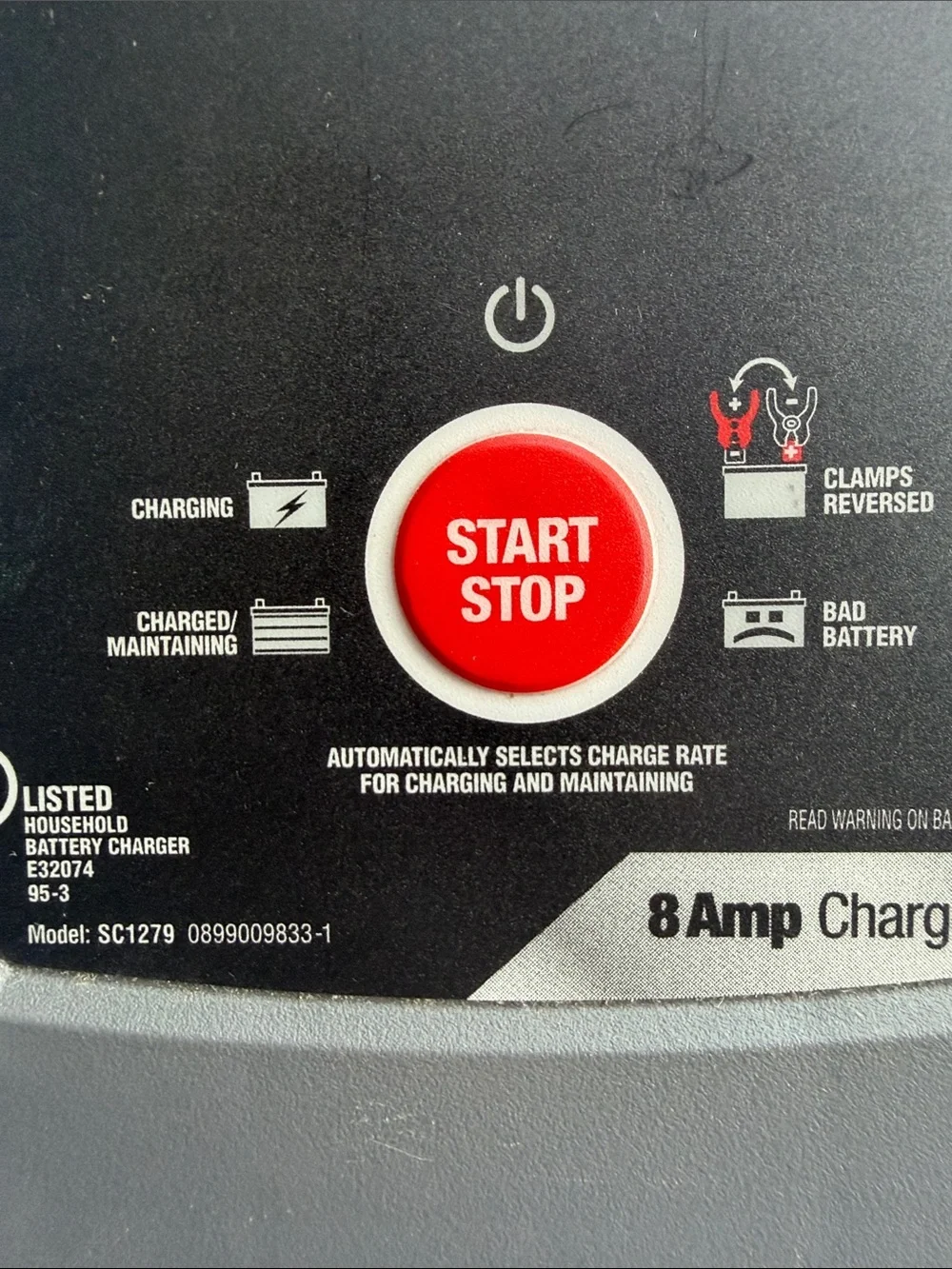 8 Amp Black Battery Charger and Maintainer